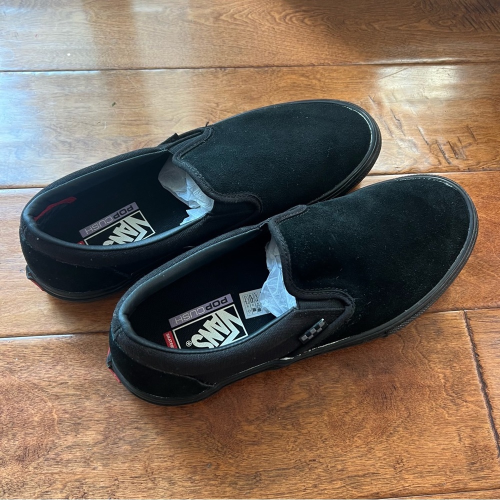 Vans Men's Black Suede Slip-Ons